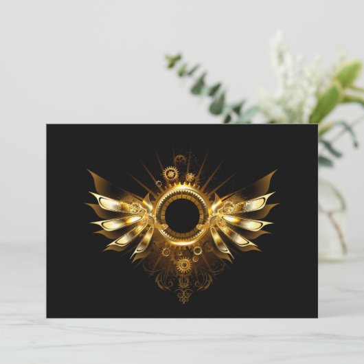 Cartes Pour Fêtes Annuelles Ailes de Steampunk (Debout devant)