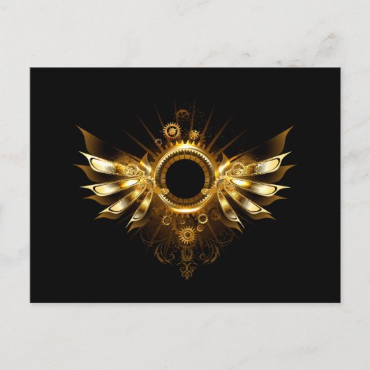 Cartes Pour Fêtes Annuelles Ailes de Steampunk (Devant)