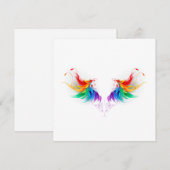 Cartes Pour Fêtes Annuelles Ailes fluffy arc-en-ciel (Devant / Derrière)