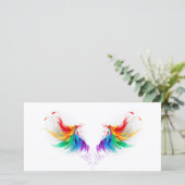 Cartes Pour Fêtes Annuelles Ailes fluffy arc-en-ciel (Debout devant)