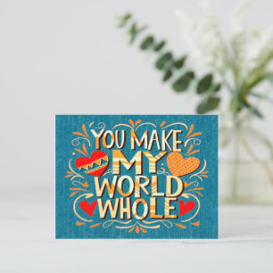 CARTES POUR FÊTES ANNUELLES AIME CITER "TU FAIS DE MON MONDE ENTIER"