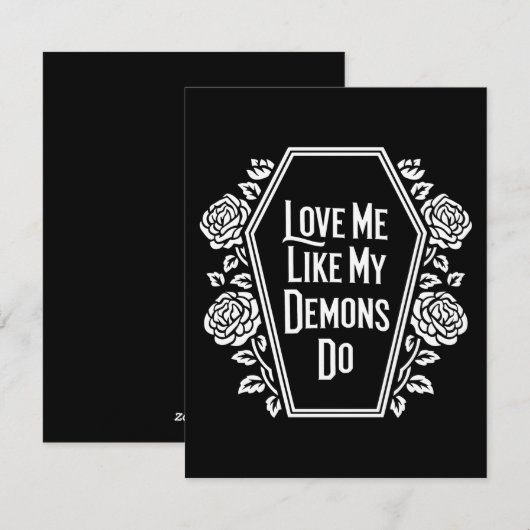 Cartes Pour Fêtes Annuelles Aime-moi comme mes démons le font Sombre (Devant / Derrière)