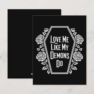 Cartes Pour Fêtes Annuelles Aime-moi comme mes démons le font Sombre 