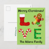 Cartes Pour Fêtes Annuelles Aimer l'autisme Noël (Devant / Derrière)