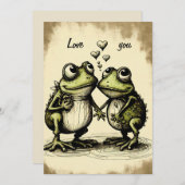 Cartes Pour Fêtes Annuelles Aimer le crapaud (Devant / Derrière)