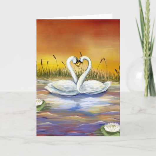 Cartes Pour Fêtes Annuelles Aimer le cygne (Devant)