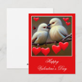 Cartes Pour Fêtes Annuelles Aimer les oiseaux valentine (Devant / Derrière)
