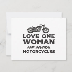 Cartes Pour Fêtes Annuelles Aimer une femme et plusieurs motos essentiel