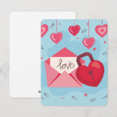 Cartes Pour Fêtes Annuelles Aimer verrouillé (Devant / Derrière)