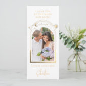 Cartes Pour Fêtes Annuelles Aimez-Vous À La Lune Photo Celestial White Gold (Debout devant)