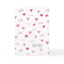 Aimez-vous Joyeux Valentines Jour Aquarelle Coeurs