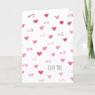 Cartes Pour Fêtes Annuelles Aimez-vous Joyeux Valentines Jour Aquarelle Coeurs