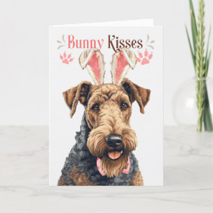Cartes Pour Fêtes Annuelles Airedale Terrier à Bunny Ears Pâques