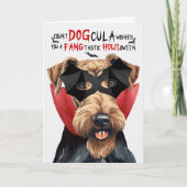 Cartes Pour Fêtes Annuelles Airedale Terrier Chien Funny Comte DOGcula Hallowe (Devant)
