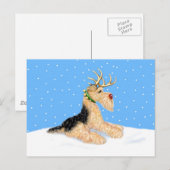 Cartes Pour Fêtes Annuelles Airedale Terrier Christmas Dale Deer (Devant / Derrière)