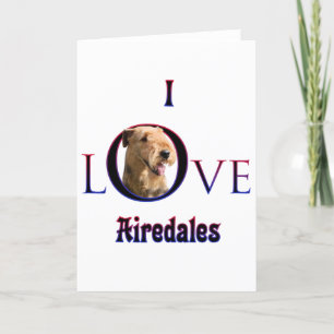 Cartes Pour Fêtes Annuelles Airedale Terrier I Love