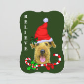 Cartes Pour Fêtes Annuelles Airedale Terrier Noël (Debout devant)