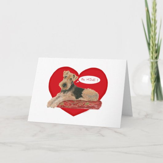 Cartes Pour Fêtes Annuelles Airedale Terrier Valentine (Devant)