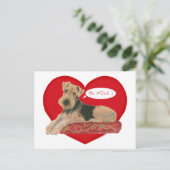 Cartes Pour Fêtes Annuelles Airedale / Welsh Terrier Valentine (Debout devant)