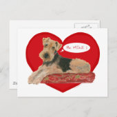 Cartes Pour Fêtes Annuelles Airedale / Welsh Terrier Valentine (Devant / Derrière)