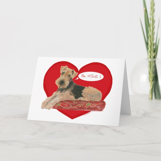 Cartes Pour Fêtes Annuelles Airedale / Welsh Terrier Valentine (Devant)
