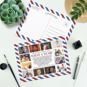 Cartes Pour Fêtes Annuelles Airmail Quel An En Revue 12 Photo Collage
