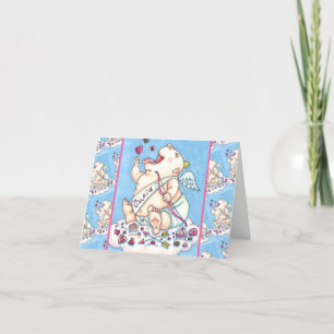 CARTES POUR FÊTES ANNUELLES AJOUTÉ À L'AMOUR BÉBÉ FUNNY CUPID, CHOCOLATE CANDY