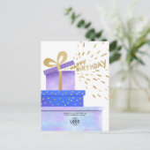 Cartes Pour Fêtes Annuelles Ajouter Logo Boîtes Cadeaux Bleu Violet Business A (Debout devant)