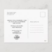 Cartes Pour Fêtes Annuelles Ajouter Logo Business Fun Doodle Silver Joyeux Ann (Dos)