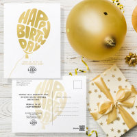 Ajouter Logo Gold Letting Balloon Business Anniver