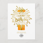 Cartes Pour Fêtes Annuelles Ajouter Logo Orange Cadeau Gold Fireworks Group An (Devant)