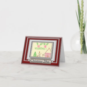 Cartes Pour Fêtes Annuelles Ajouter un dessin enfant avec cadre couleur person