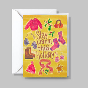 Cartes Pour Fêtes Annuelles Ajouter un logo Fantaisiste Chaud Confortable Sais