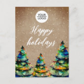 Cartes Pour Fêtes Annuelles Ajouter un logo personnalisé Arbre de Noël Client (Devant)