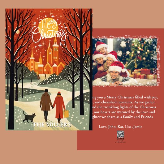 Cartes Pour Fêtes Annuelles Ajouter un message photo Noël traditionnel