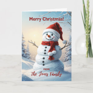 Cartes Pour Fêtes Annuelles Ajouter un nom Noël Snowman