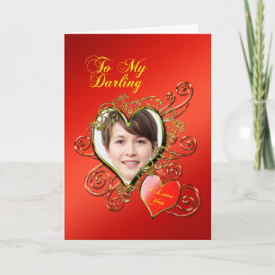 Cartes Pour Fêtes Annuelles Ajouter Une Photo Darling Valentines Coeurs De Jou