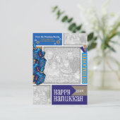 Cartes Pour Fêtes Annuelles AJOUTER VOS PHOTOS Hanoukka Whimsical Dreidel (Debout devant)