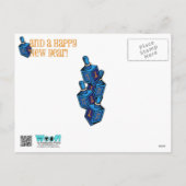 Cartes Pour Fêtes Annuelles AJOUTER VOS PHOTOS Hanoukka Whimsical Dreidel (Dos)