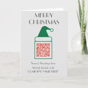 Cartes Pour Fêtes Annuelles Ajouter votre code QR Promo d'entreprise à un Noël