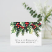 Cartes Pour Fêtes Annuelles Ajouter votre propre devis Noël Botanique Floral (Debout devant)