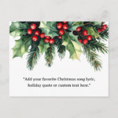 Cartes Pour Fêtes Annuelles Ajouter votre propre devis Noël Botanique Floral (Devant)