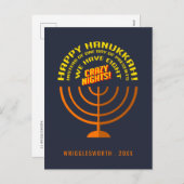 Cartes Pour Fêtes Annuelles Ajoutez Votre Nom Happy Hanoukka Salutations (Devant / Derrière)