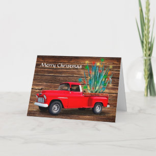 Cartes Pour Fêtes Annuelles Ajoutez votre photo à l'intérieur, Camion rouge av