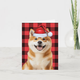 Cartes Pour Fêtes Annuelles Akita Chien de Noël Rouge Plaid Buffalo Noël
