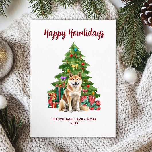 Cartes Pour Fêtes Annuelles Akita Chien Noël de famille