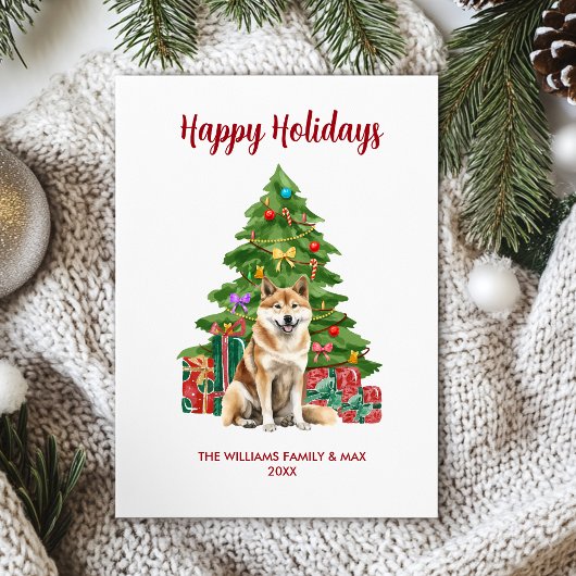 Cartes Pour Fêtes Annuelles Akita Chien Noël de famille