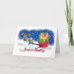 Cartes Pour Fêtes Annuelles AKITA_Christmas_Sleigh