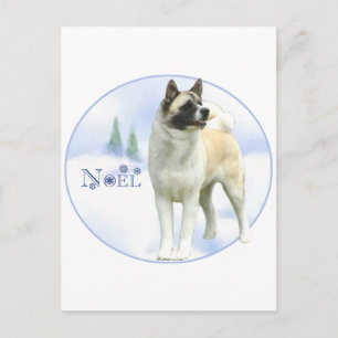 Cartes Pour Fêtes Annuelles Akita Noel