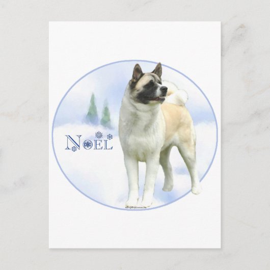 Cartes Pour Fêtes Annuelles Akita Noel (Devant)